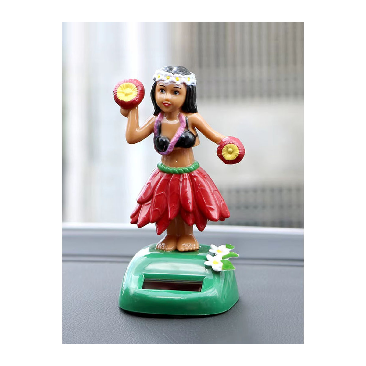 Solarbetriebenes Hula Hawaii Mädchen Auto-Ornament zur Dekoration für das Fahrzeug-Interieur in Mehrfarbig - Bild 1