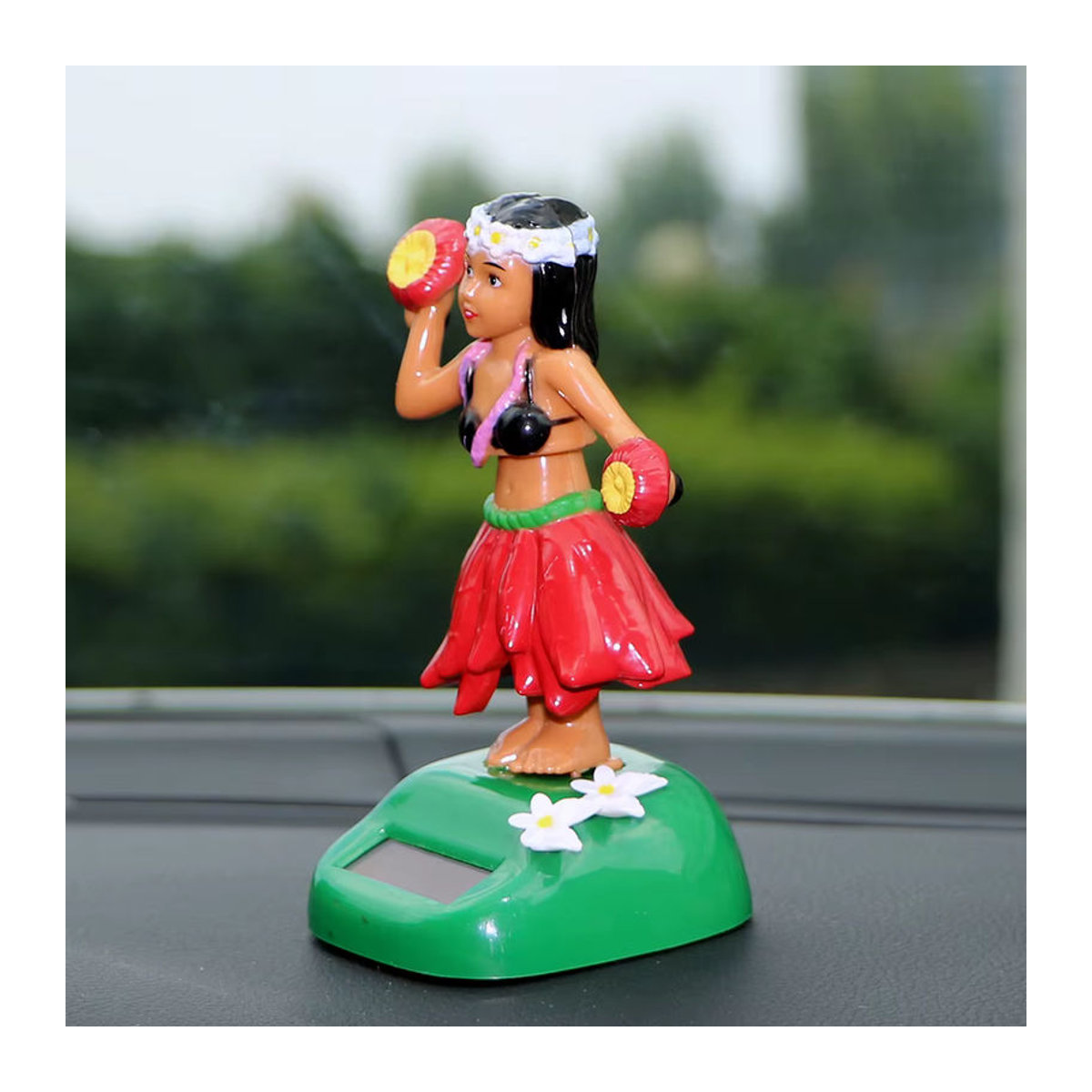 Solarbetriebenes Hula Hawaii Mädchen Auto-Ornament zur Dekoration für das Fahrzeug-Interieur in Mehrfarbig - Bild 3