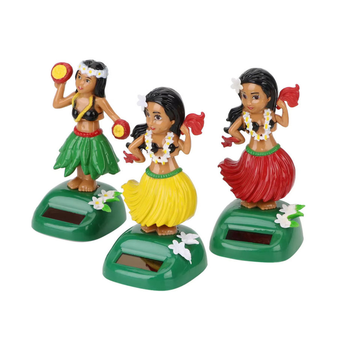 Solarbetriebenes Hula Hawaii Mädchen Auto-Ornament zur Dekoration für das Fahrzeug-Interieur in Mehrfarbig - Bild 5