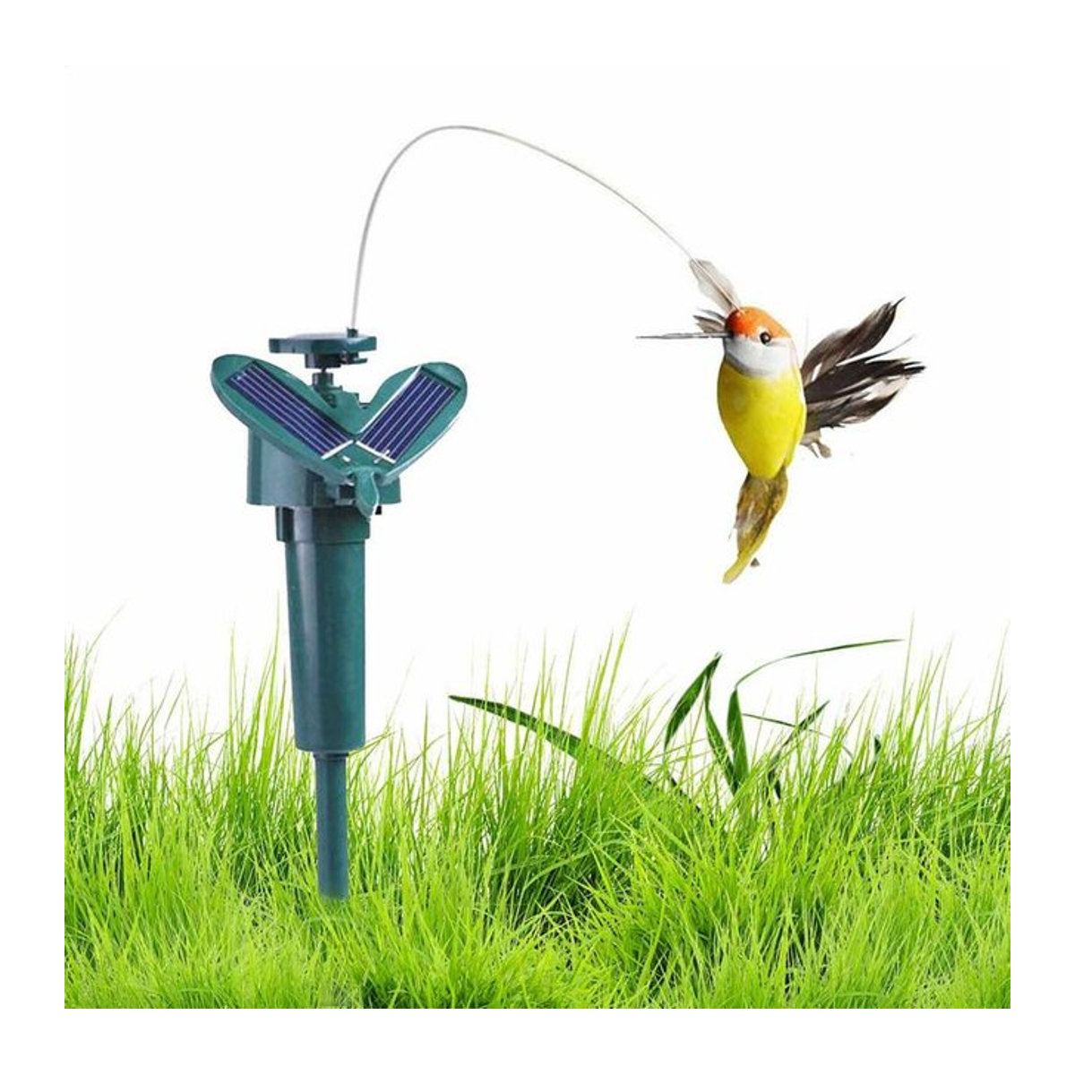 Solarbetriebenes rotierendes Vogelspielzeug in Bunt mit fliegendem Kolibri und Vibration für die Gartendekoration - Bild 1