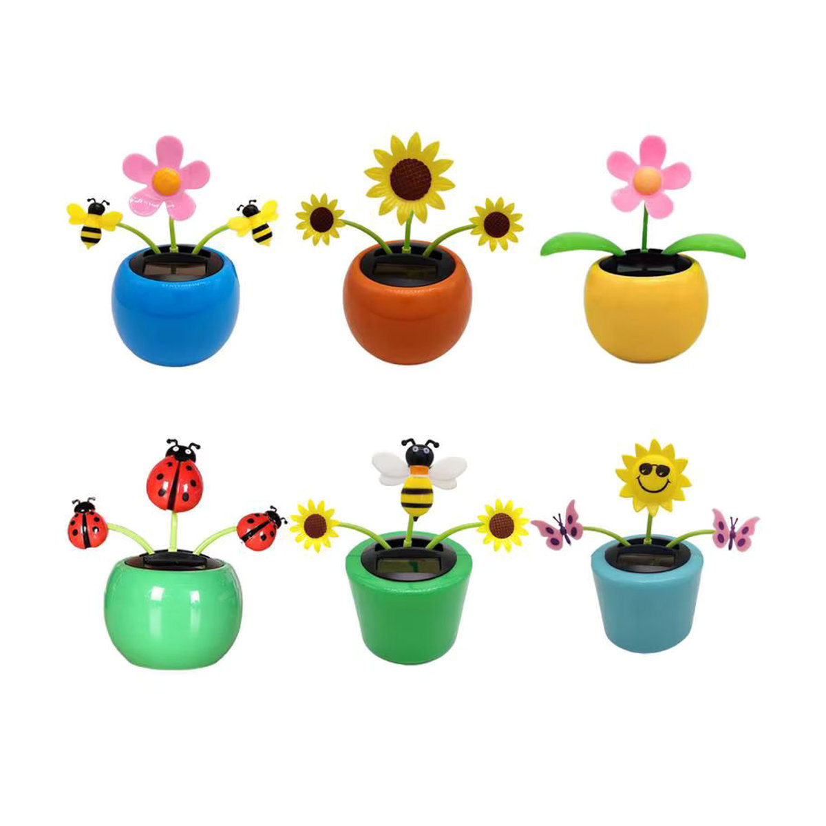 Solarbetriebenes Sonnenblumen-Ornament als tanzende Blumen-Dekoration für das Auto, mehrfarbig - Bild 1