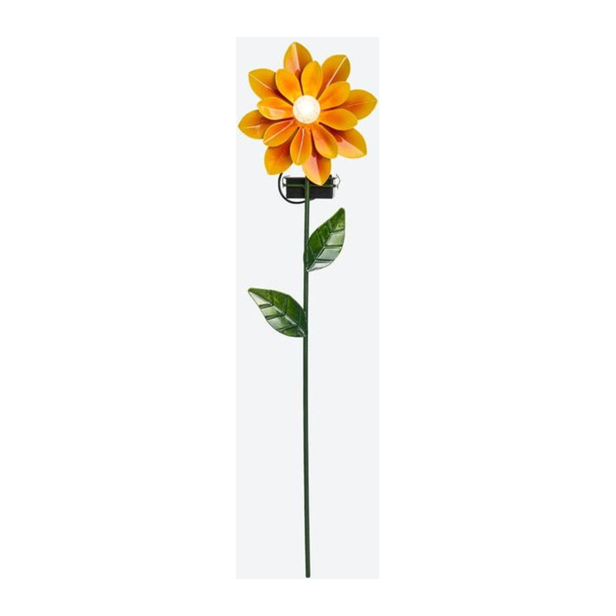 Solarleuchte Blume in Gelb mit warmweißem LED-Licht aus Metall und Kunststoff, B/H: 11 x 46 cm - Bild 1