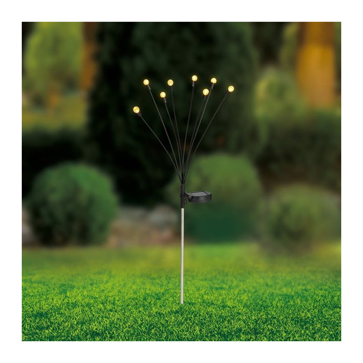 Solarleuchte mit beweglichen Stäben in Schwarz, LED Warmweiß, Höhe: 70 cm - Bild 1
