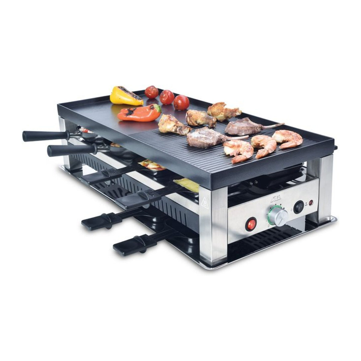 Solis Tischgrill 5-in-1 Typ 791 Raclette für 8 Personen in Schwarz/Silber - Bild 2