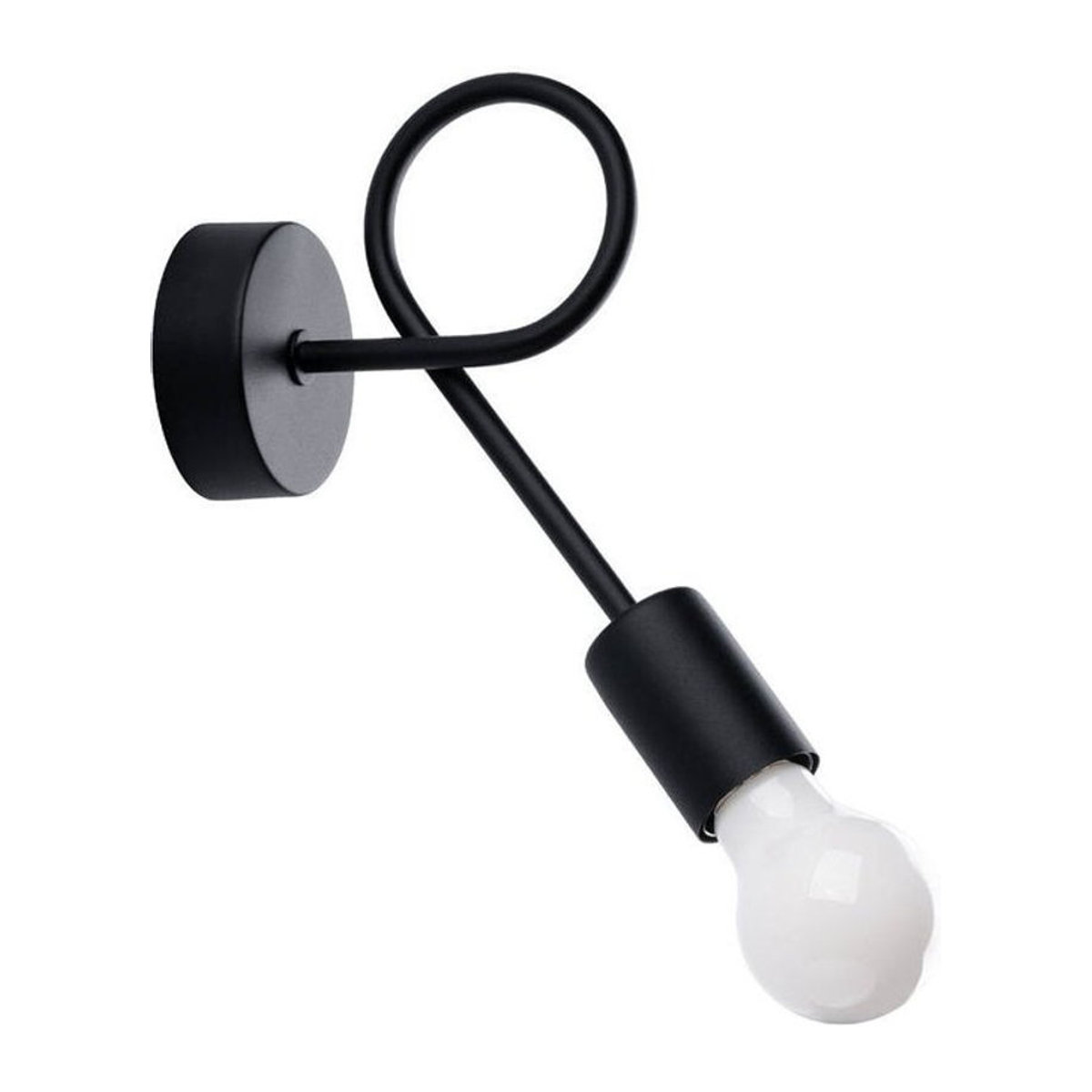 Sollux Wandlampe Levar in Schwarz aus Metall mit E27 Fassung, Neutralweiß, Durchmesser: 23 cm - Bild 1