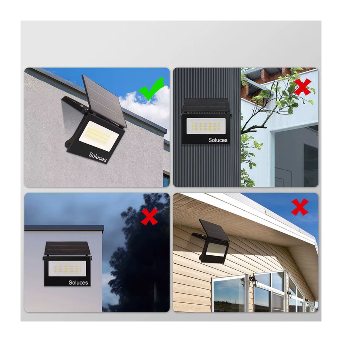 Soluces Solarbetriebener LED Außenstrahler mit Mikrowellensensor und Bewegungsmelder in Weiß oder Schwarz für Terrasse und Hinterhof mit warmem Licht - Bild 6
