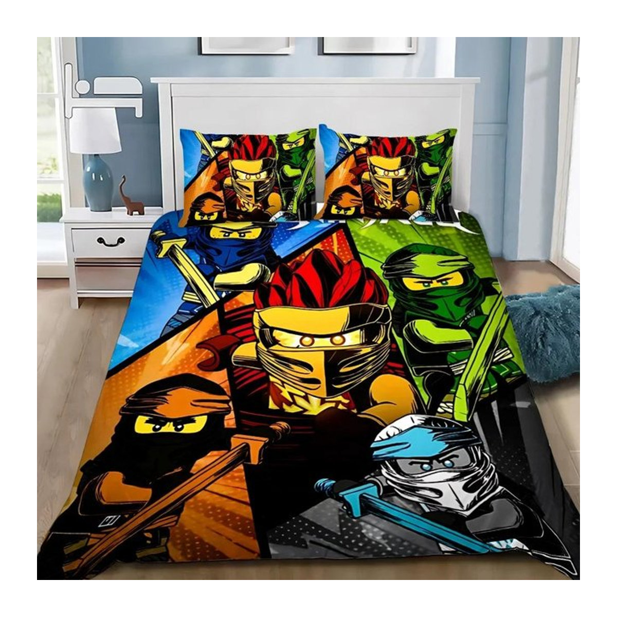 Somelli Ninjago Bettwäscheset mit Kissenbezug für Kinder, mehrfarbig, B/H: 135 x 200 cm - Bild 1