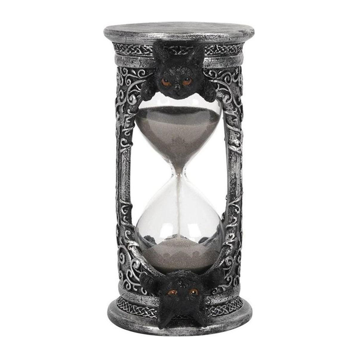 Something Different Black Cat Sanduhr Dekoration in Schwarz und Grau - Bild 1