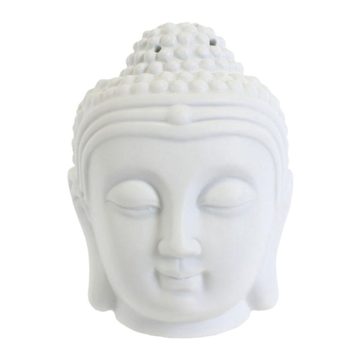 Something Different Buddha Kopf Öl-Brenner aus Keramik in Weiß - Bild 1