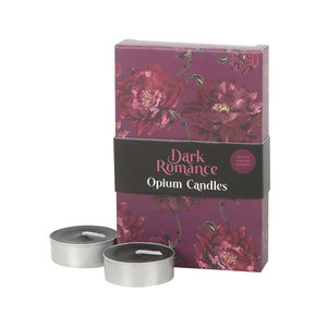 Something Different Dunkle Romantik Teelicht Kerzen aus Paraffin Wachs Schwarz 6er Packung