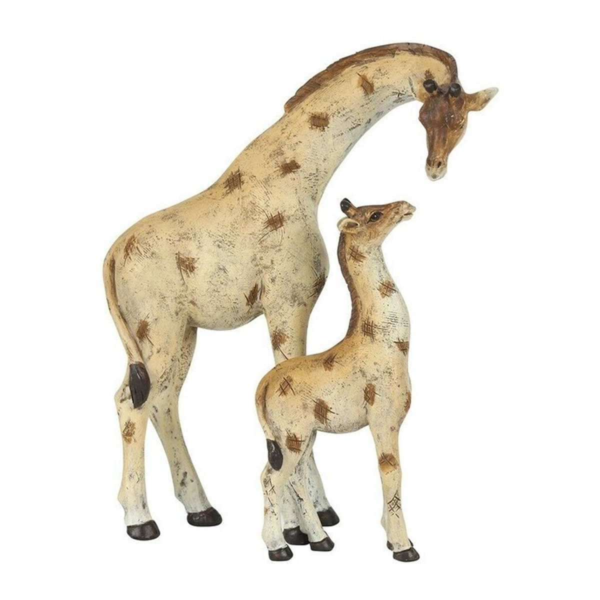Something Different Giraffen-Ornament Mutter und Baby in Braun und Creme aus Kunstharz - Bild 1