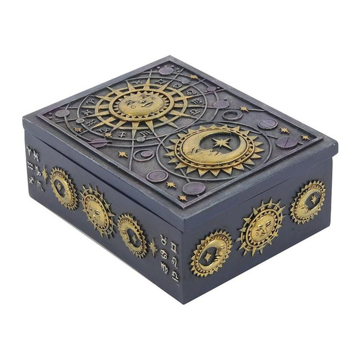 Something Different Sun And Moon Aufbewahrungsbox aus Kunstharz in Grau - Bild 1