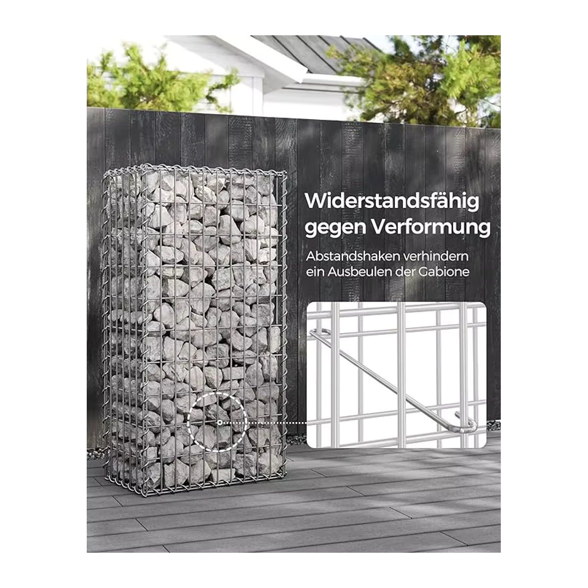 SONGMICS Hochbeet Gabionen Gabionenkorb aus Metall B/T/H: 100 x 50 x 30 cm - Bild 3