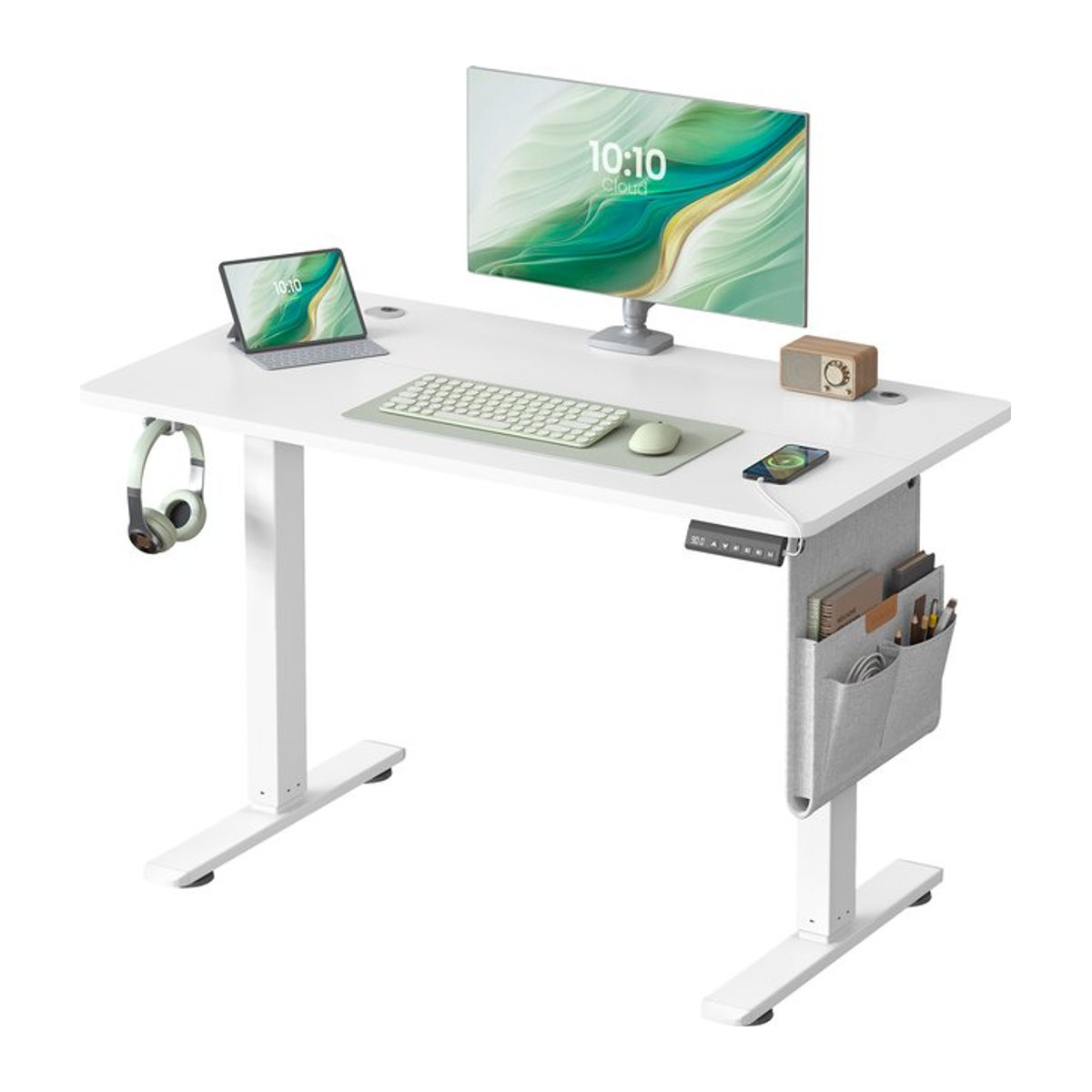 SONGMICS Höhenverstellbarer Schreibtisch mit Memory-Funktion und USB-C-Anschluss, B/T: 100 x 60 cm - Bild 1