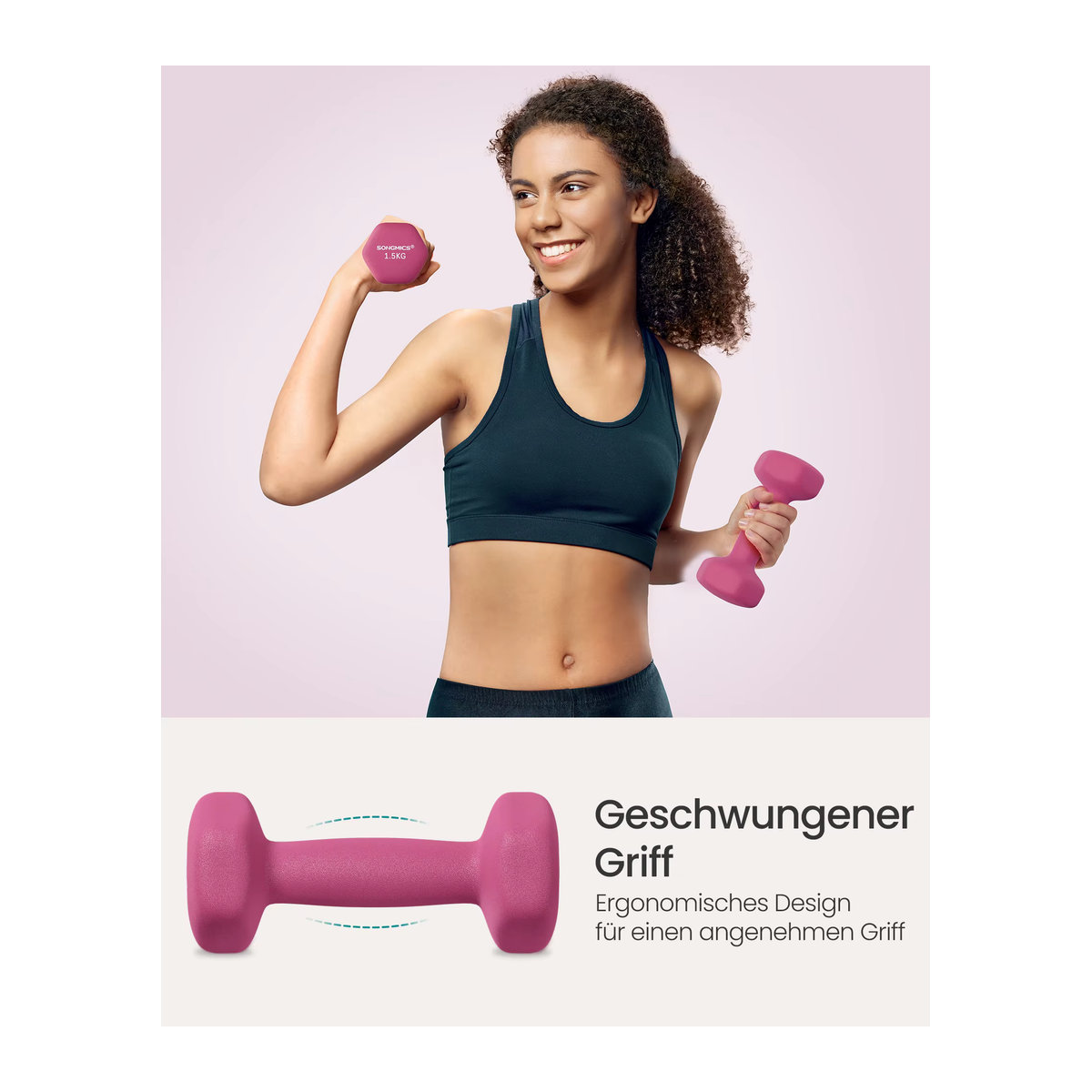 SONGMICS Kurzhantel-Set Hexagon mit Hantelständer und Neopren-Beschichtung in Schwarz und Bunt für dein Krafttraining - Bild 3