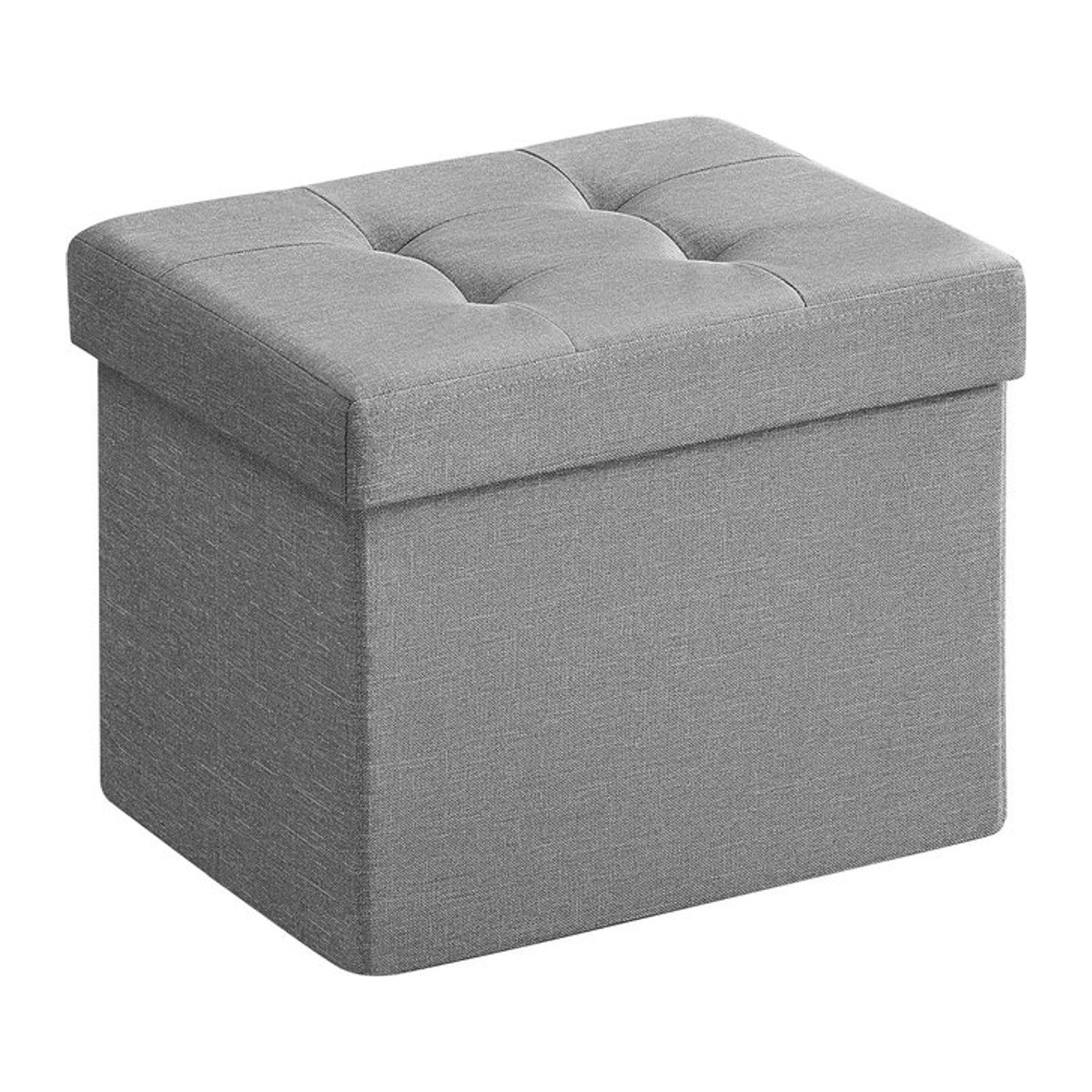 SONGMICS Sitzwürfel mit Stauraum, faltbarer Sitzhocker aus Stoff, Grau, B/T/H: 30 x 30 x 30 cm - Bild 1