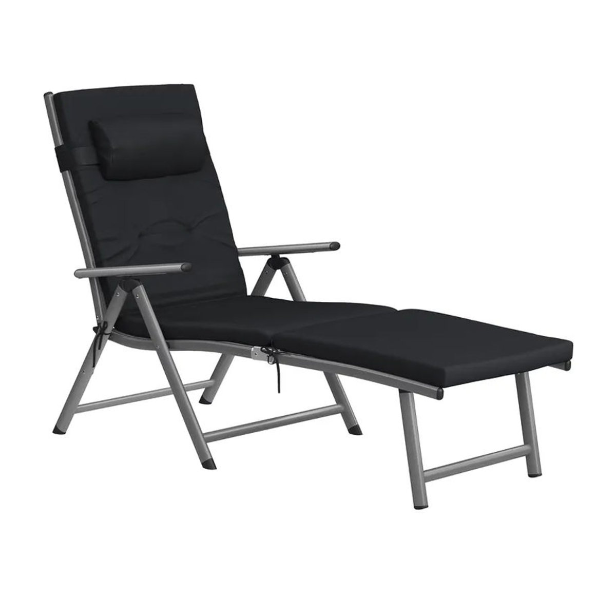 SONGMICS Sonnenliege aus rostfreiem Aluminium mit abnehmbarem Kopfkissen, klappbar und verstellbar, belastbar bis 150 kg - Bild 5