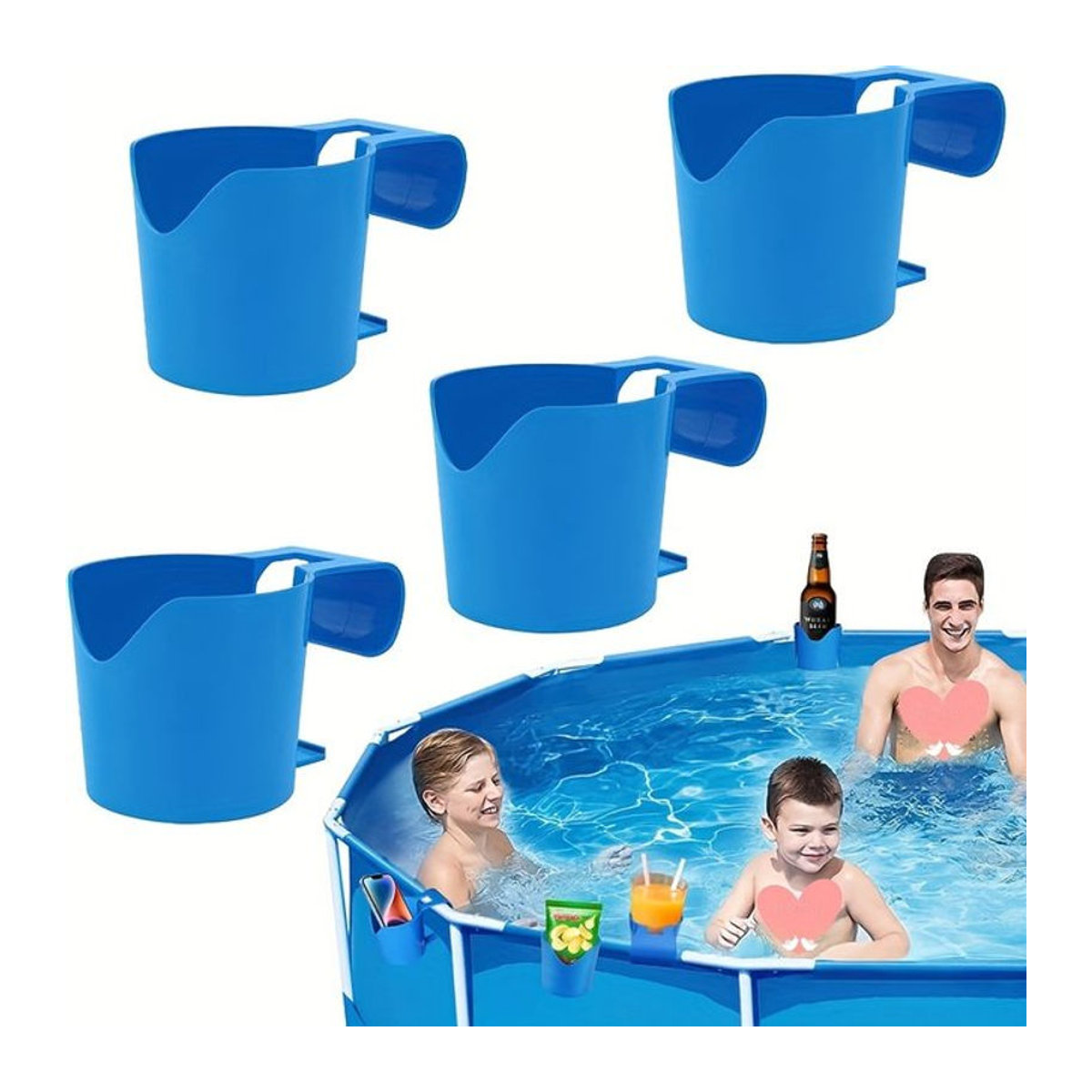 SONGYI Pool Becherhalter für oberirdische Schwimmbäder zur Befestigung von Getränken und Flaschen für runde Bars - Bild 1
