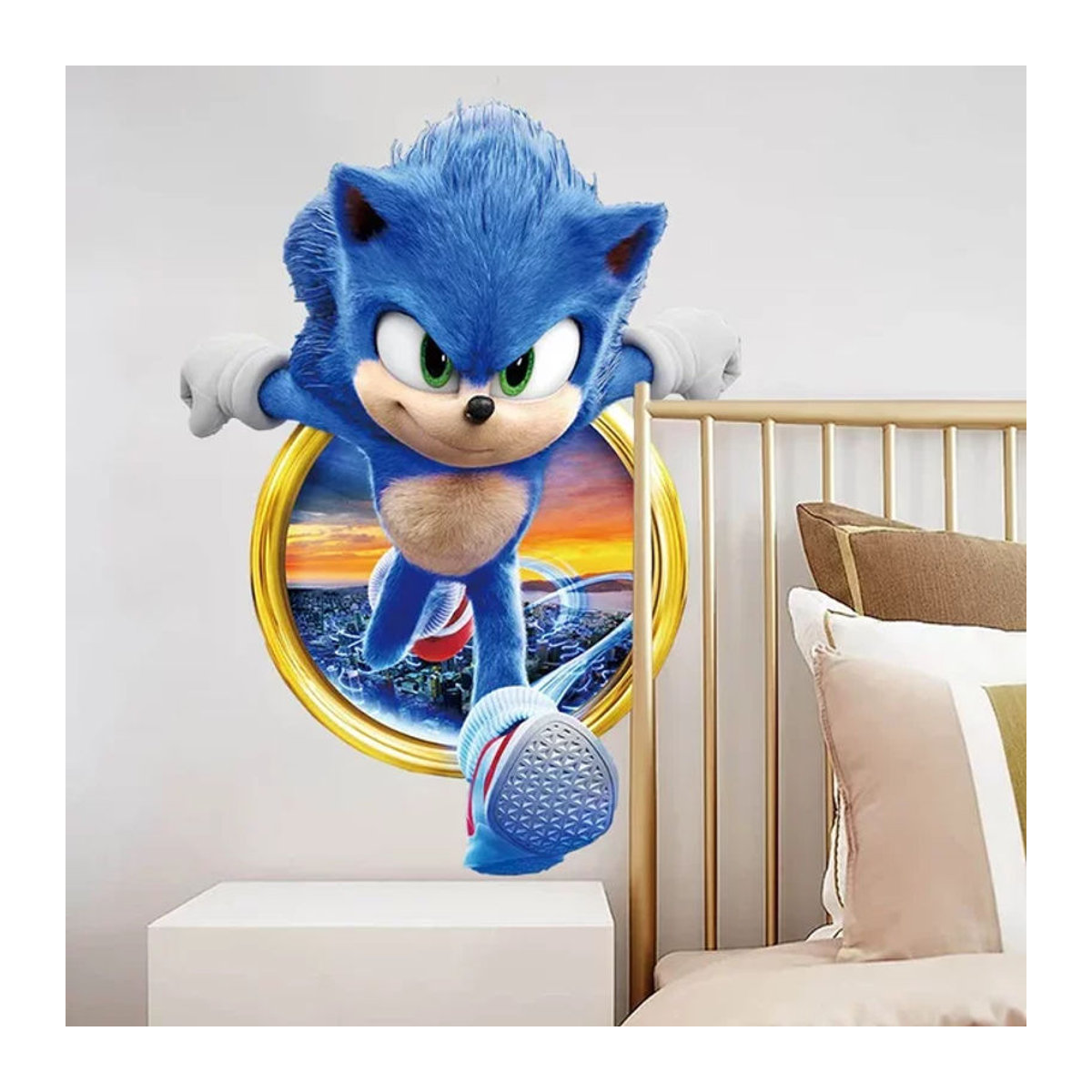 Sonic DIY Wandaufkleber Sega Cartoon Igel Dekoration für Kinderzimmer in Blau aus Kunststoff - Bild 1