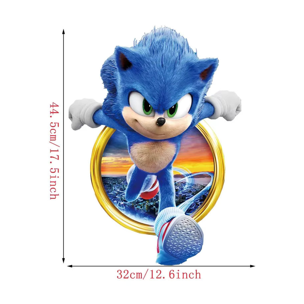 Sonic DIY Wandaufkleber Sega Cartoon Igel Dekoration für Kinderzimmer in Blau aus Kunststoff - Bild 2