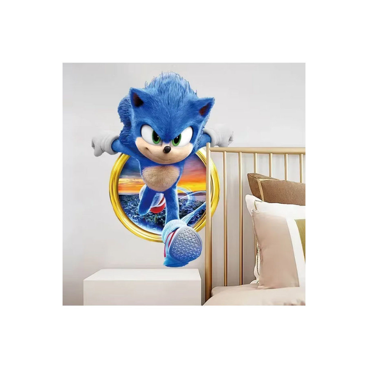 Sonic DIY Wandaufkleber Sega Cartoon Igel Dekoration für Kinderzimmer in Blau aus Kunststoff - Bild 4