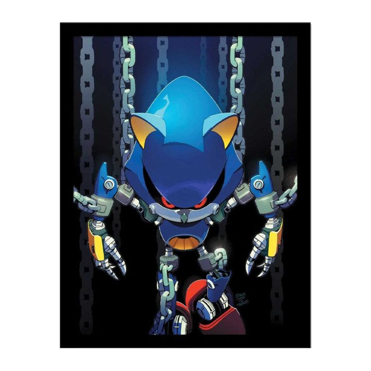 Sonic The Hedgehog Chain Framed Poster Mehrfarbig Rechteckiges Wandbild aus Kunststoff und Papier im Hochformat - Bild 1
