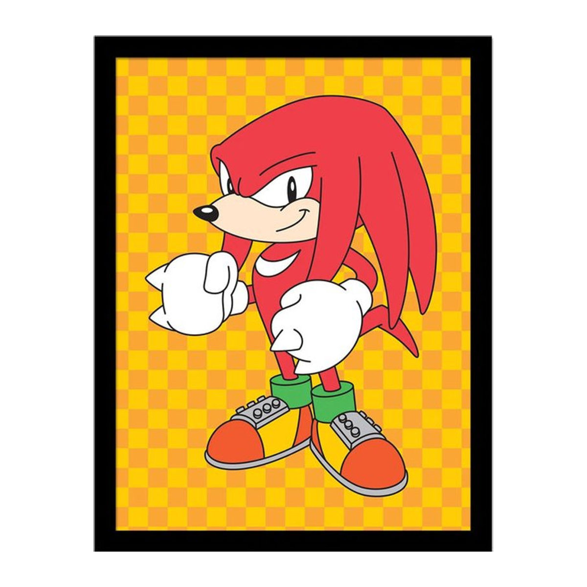 Sonic The Hedgehog Knuckles gerahmtes Poster, gelb, 40 x 40 cm - Bild 1
