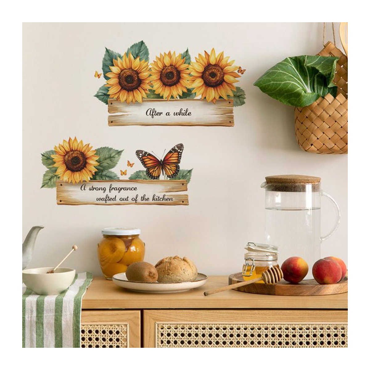 Sonnenblumen Wandaufkleber mit floralem Design in Mehrfarbig zur Wanddekoration für Wohnzimmer und Schlafzimmer - Bild 1