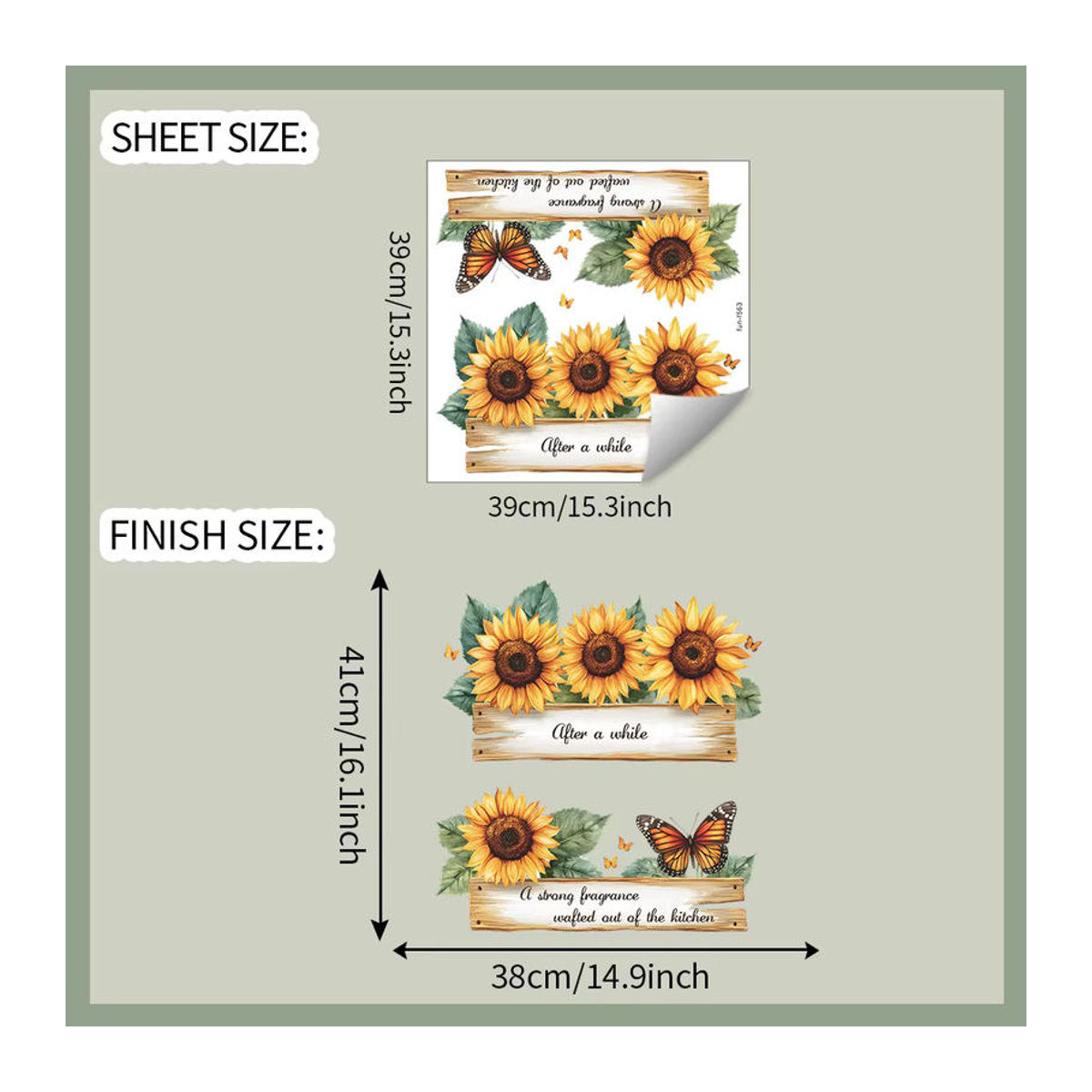 Sonnenblumen Wandaufkleber mit floralem Design in Mehrfarbig zur Wanddekoration für Wohnzimmer und Schlafzimmer - Bild 2
