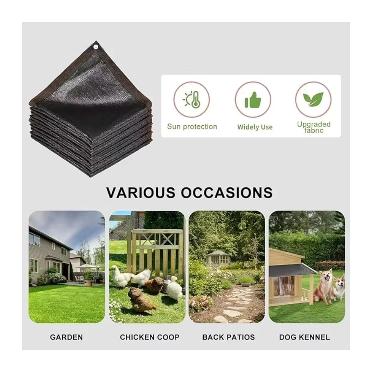 Sonnenschutznetz für deinen Sommergarten mit 90 % Sonnenschutz, erhältlich als Sonnensegel für Pflanzen und Outdoor-Abdeckung in den Maßen 2 x 2 m und 2 x 4 m - Bild 3
