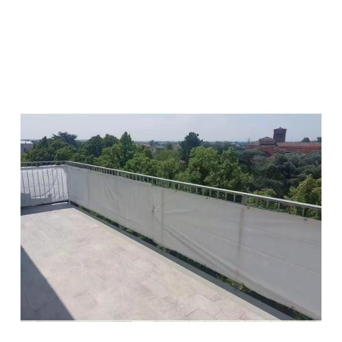 Sonnenschutznetz für den Außenbereich als Sichtschutz für Balkon, Pavillon und Gartenzaun in Blau und Weiß - Bild 7