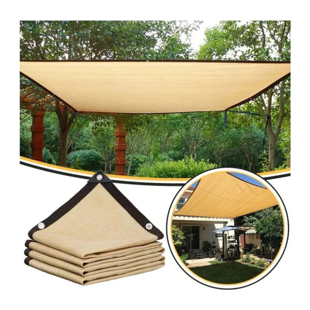 Sonnenschutznetz für den Außenbereich aus HDPE mit UV-Schutz für Terrassen und Camping - Bild 1
