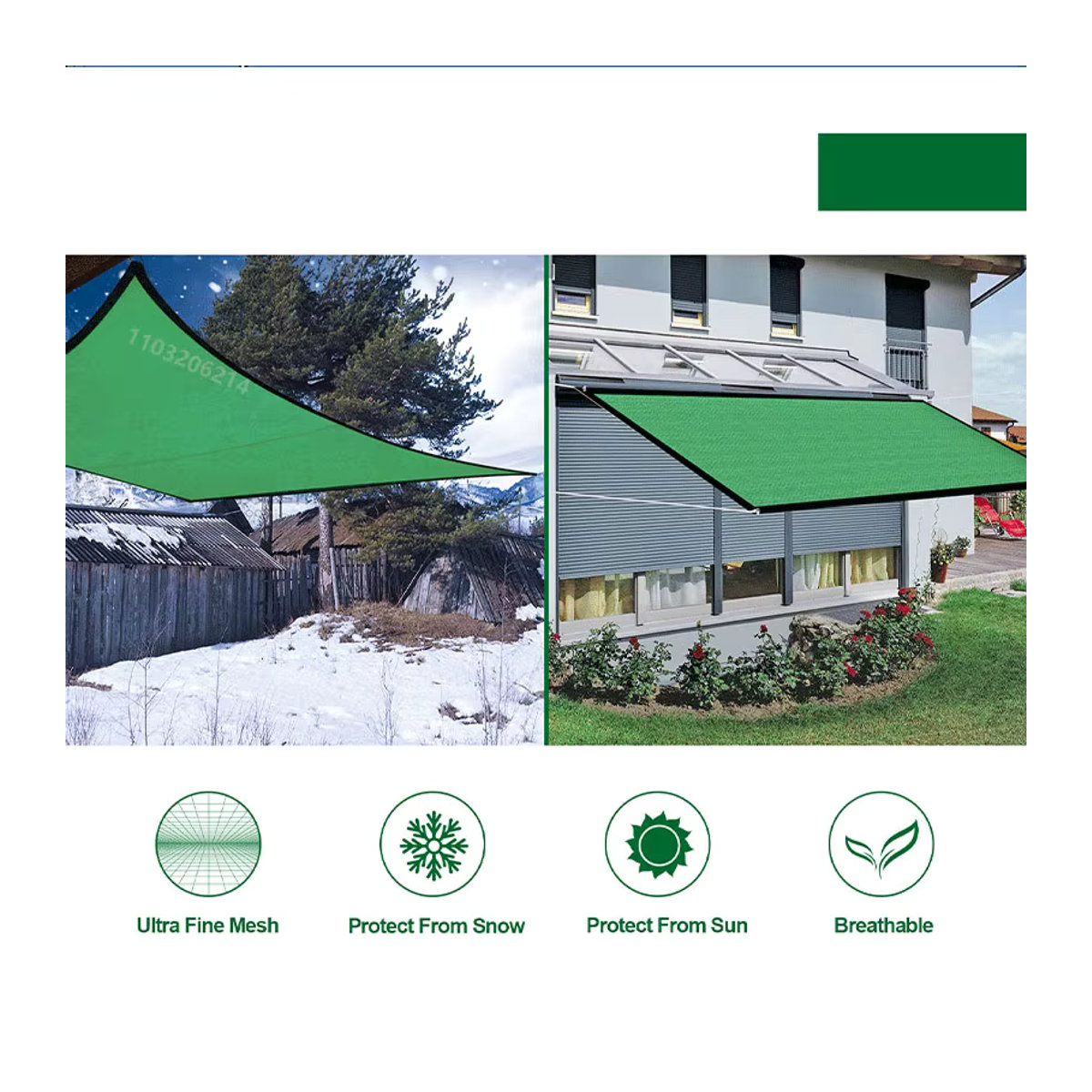 Sonnenschutznetz GFDYML mit 75–80 % UV-Schutz für Gartenpflanzen, Schwimmbad und Außenbereiche - Bild 3