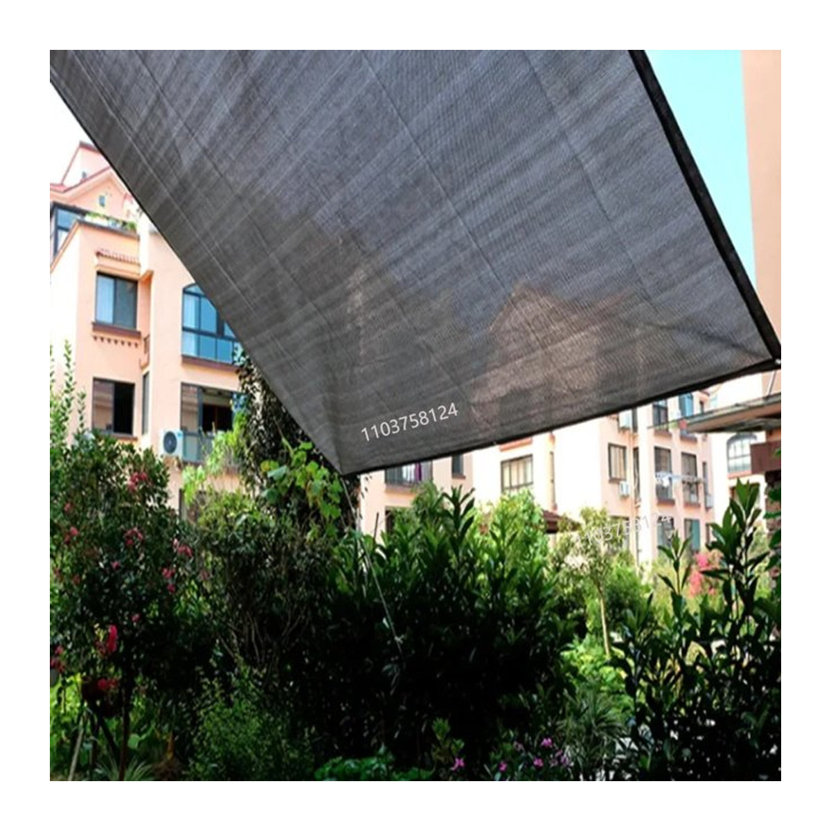 Sonnenschutznetz Schattentuch mit Ösen in Schwarz oder Braun für Garten, Gewächshaus und Pavillon - Bild 1