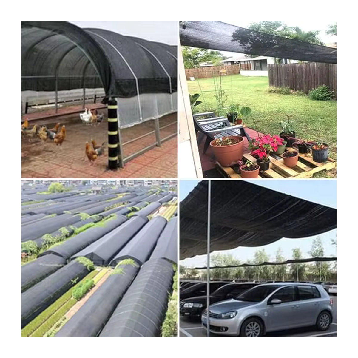 Sonnensegel Schwarz als Sonnenschutz für Gewächshaus und Outdoor mit UV-Schutz - Bild 3
