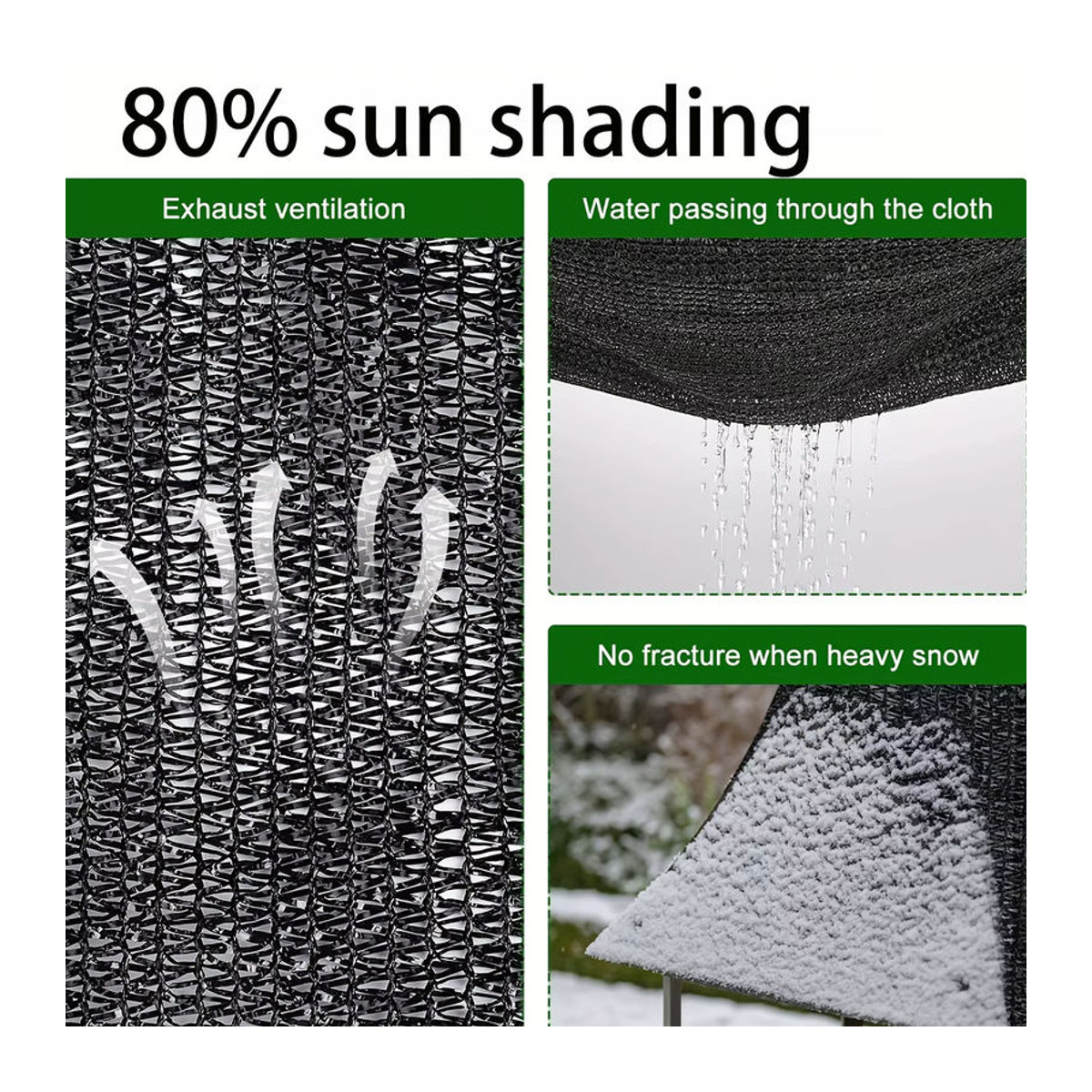 Sonnensegel Schwarz mit UV-Schutz als Außenüberdachung und Tarnnetz - Bild 4