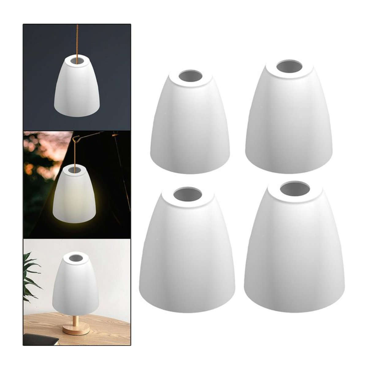 SONONIA Pendelleuchten Lampenschirm Chandelier Cover in Weiß für Esszimmer, Küche und Schlafzimmer im Landhaus- und minimalistischen Stil - Bild 1