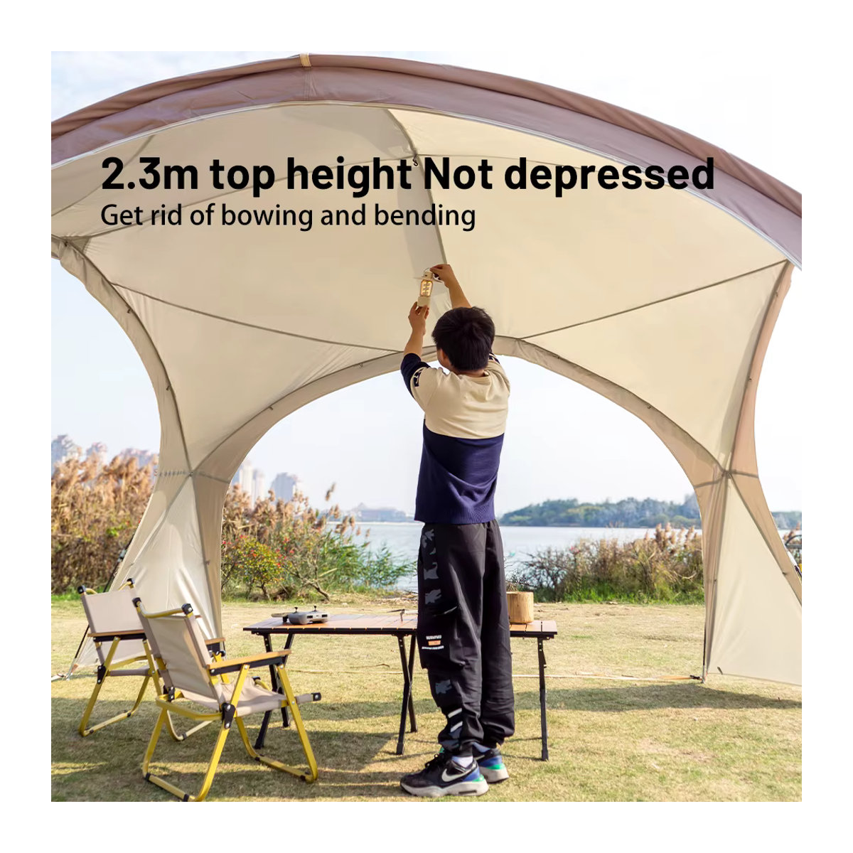 Sonuto Kuppelüberdachung als großes Camping-Zelt mit Sonnenschutz und Regenschutz für den Außenbereich - Bild 3