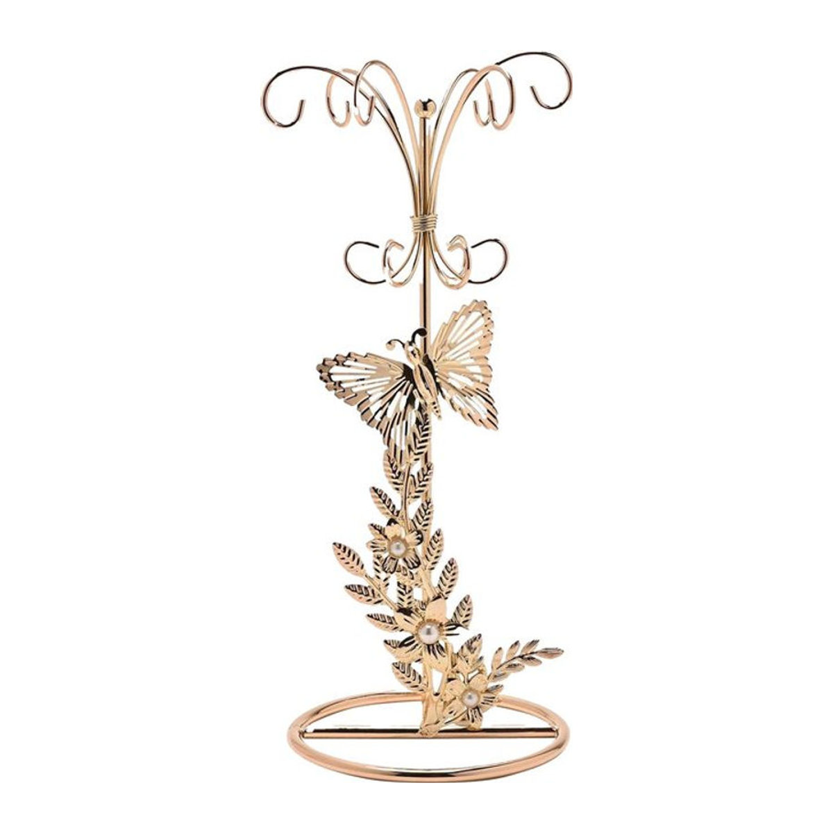 Sophia Schmetterling Schmuckständer aus Metall in Gold mit floralem Design - Bild 1