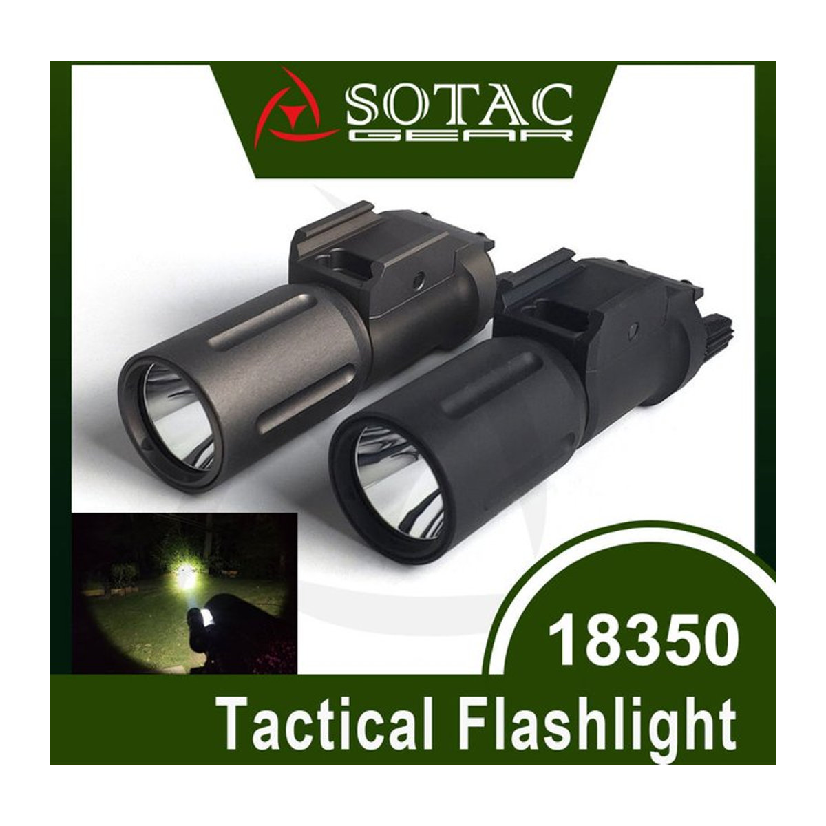 SOTAC Taktische PL18350 Waffenlampe für 20-mm-Schienen zur Jagd und für Outdoor-Einsätze - Bild 1