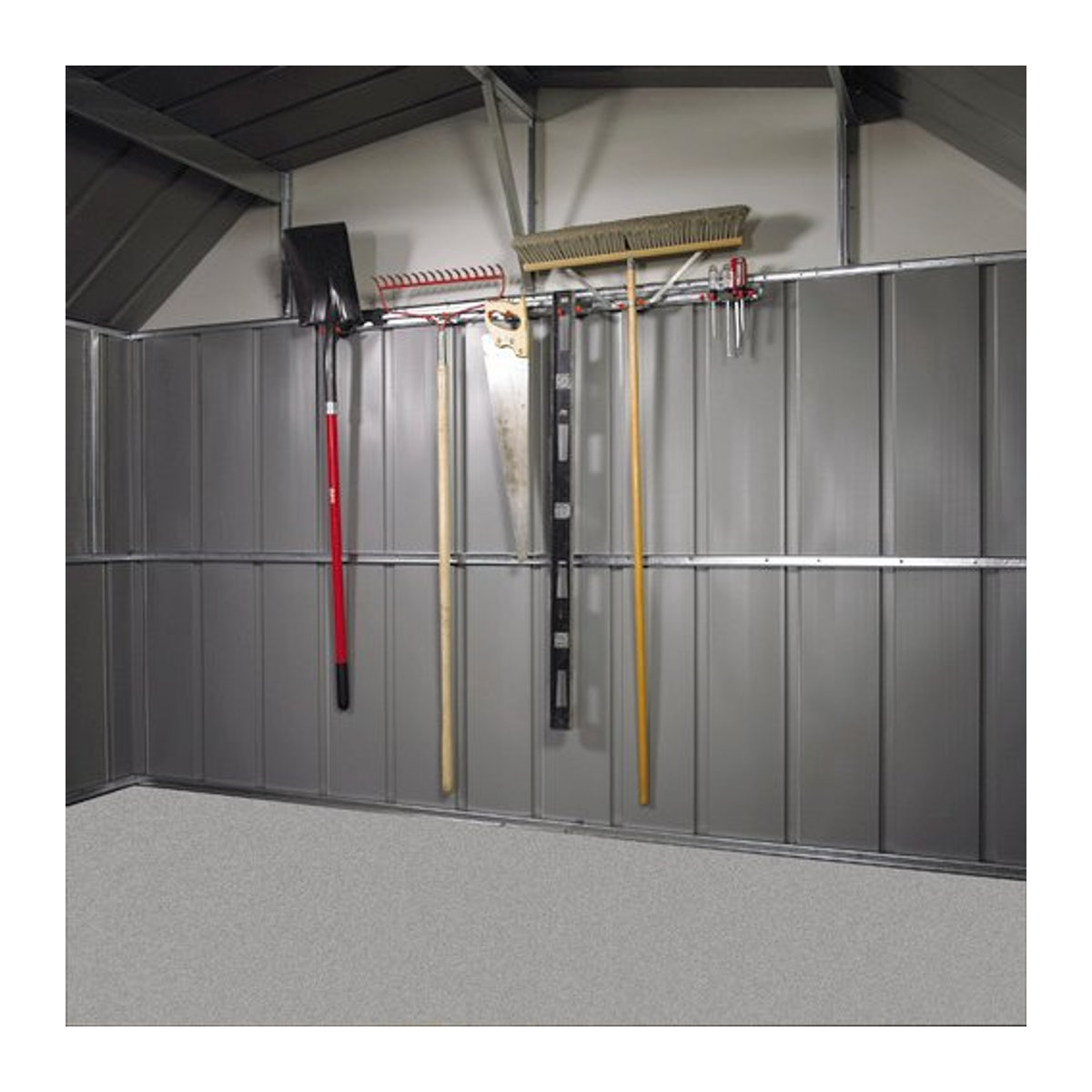 Spacemaker Werkzeugset aus Stahlblech in Silber für Metallgerätehäuser - Bild 1