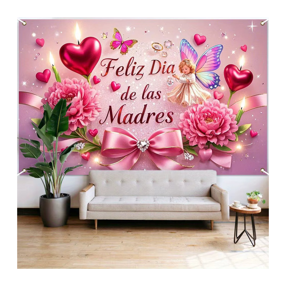 Spanische Fotografie Muttertagsdekoration mit Rosen und Typografie in Rosa für Geburtstag und Familienfeiern - Bild 4