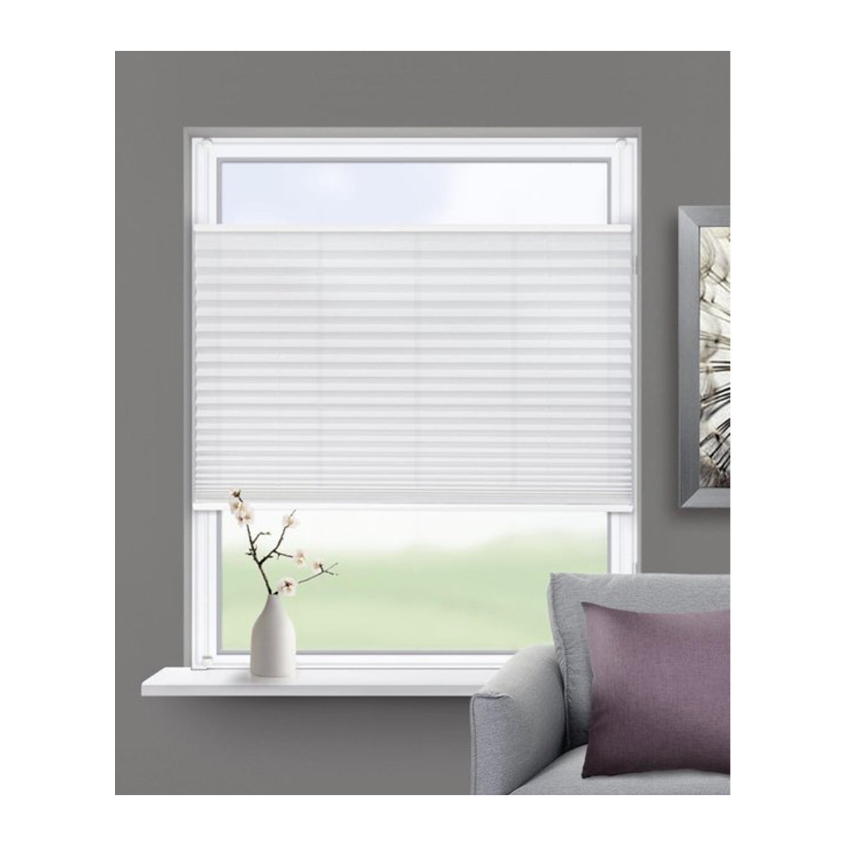 Spannplissee ACUS design collection weiß B: 60 cm, H: 130 cm - Bild 1