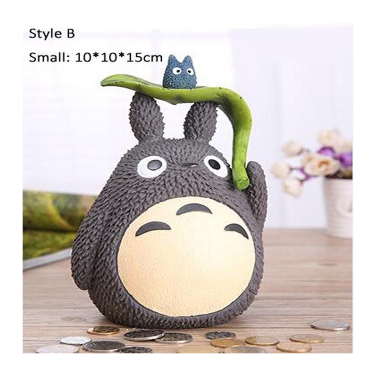 Sparschwein Mein Nachbar Totoro von Hapyline in Braun und Grau aus Kunstharz im japanischen Stil - Bild 1