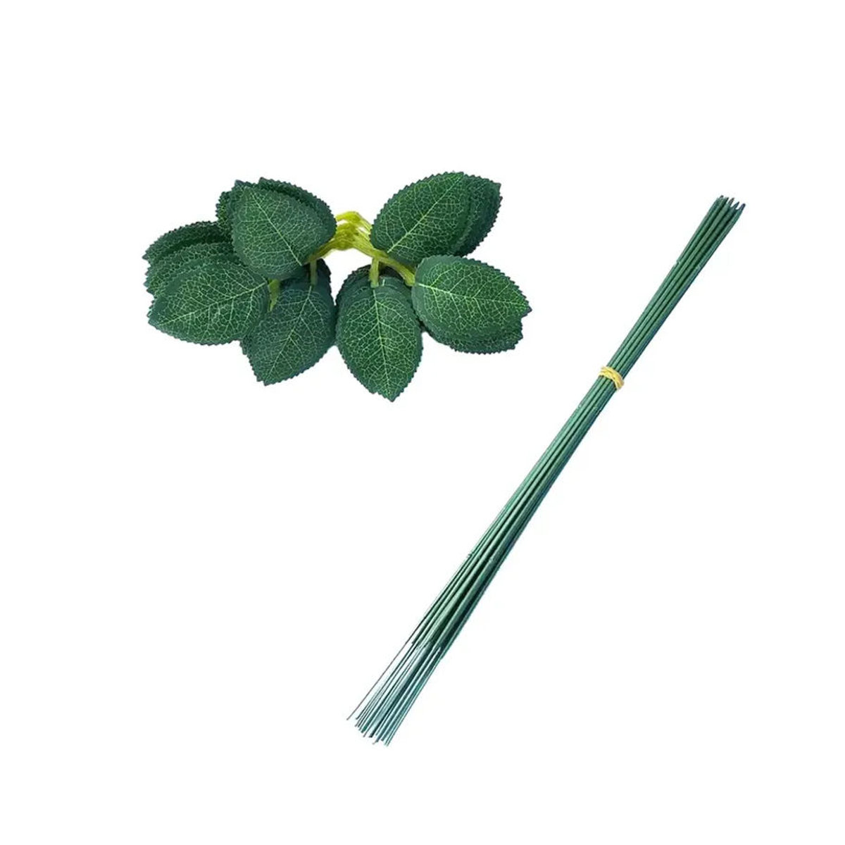 Spilewka Künstliche Rosenstiele aus Metall in Grün für DIY Dekoration, Länge: 17 cm, 25 cm, 30 cm oder 40 cm - Bild 2