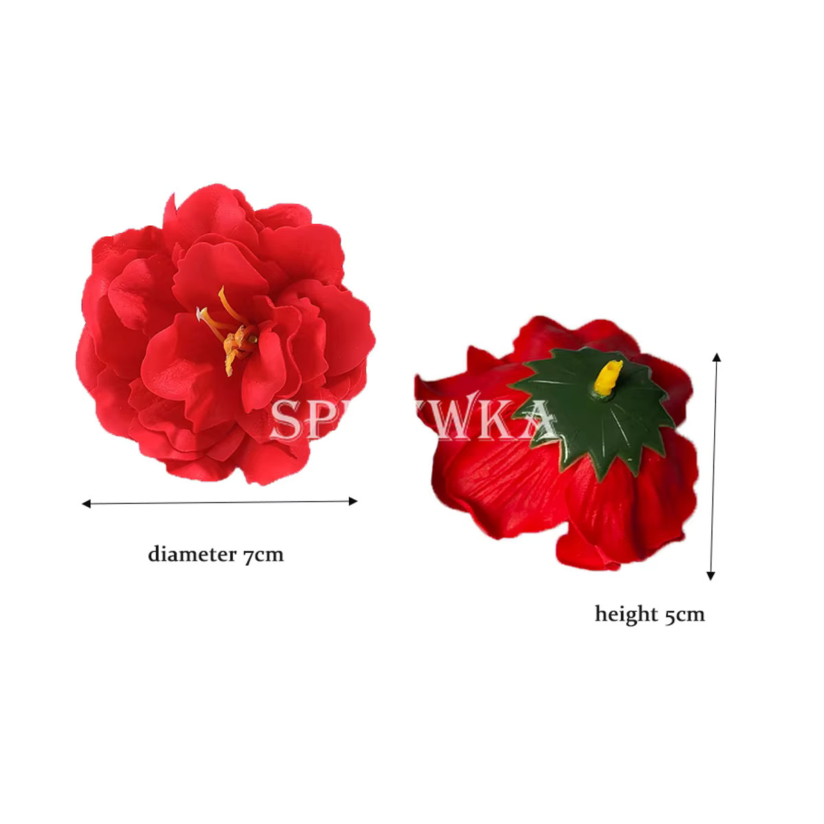Spilewka Set mit 25 künstlichen Pfingstrosen und Rosenblütenköpfen in Lila und Rot, Durchmesser: 7 cm - Bild 2
