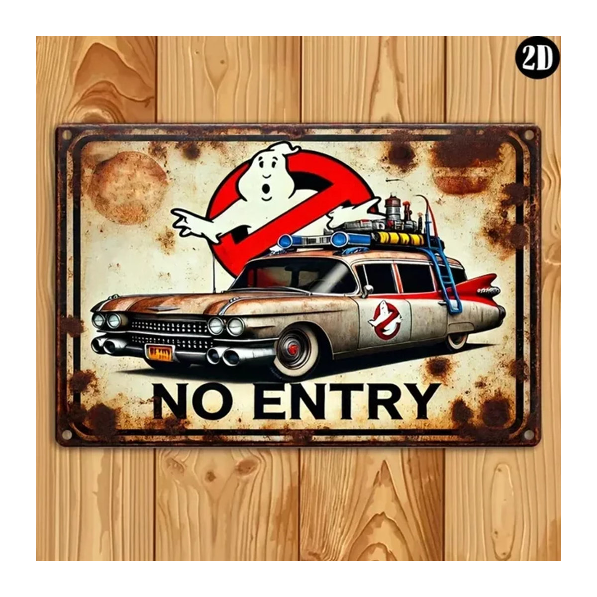 SpiritShine Ghostbusters Metallschild im Vintage-Design, mehrfarbig, B/H: 30 x 30 cm - Bild 1