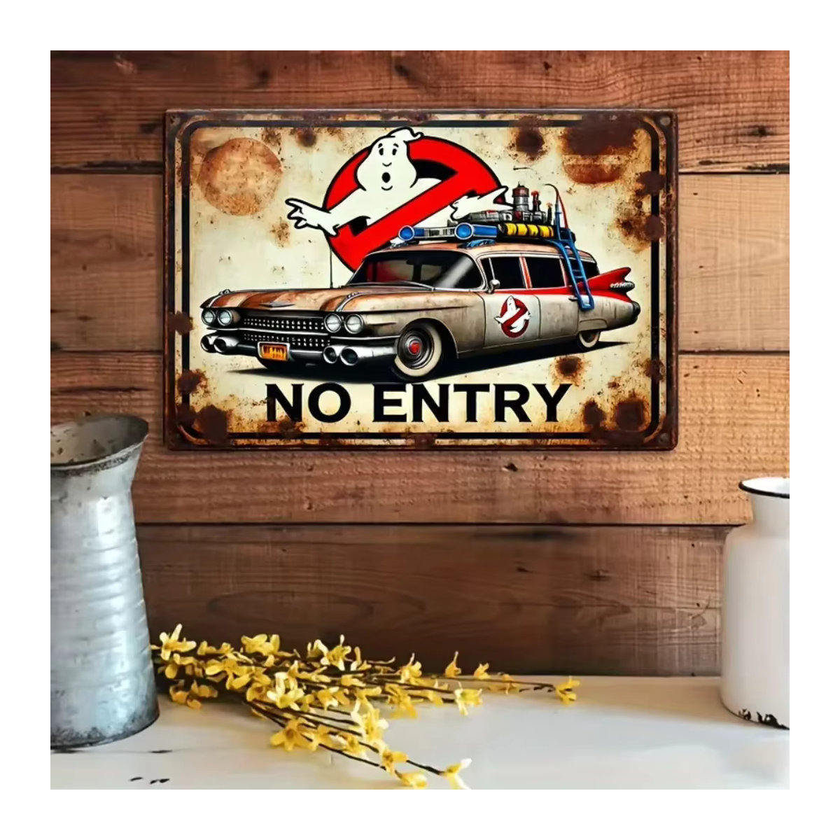 SpiritShine Ghostbusters Metallschild im Vintage-Design, mehrfarbig, B/H: 30 x 30 cm - Bild 2