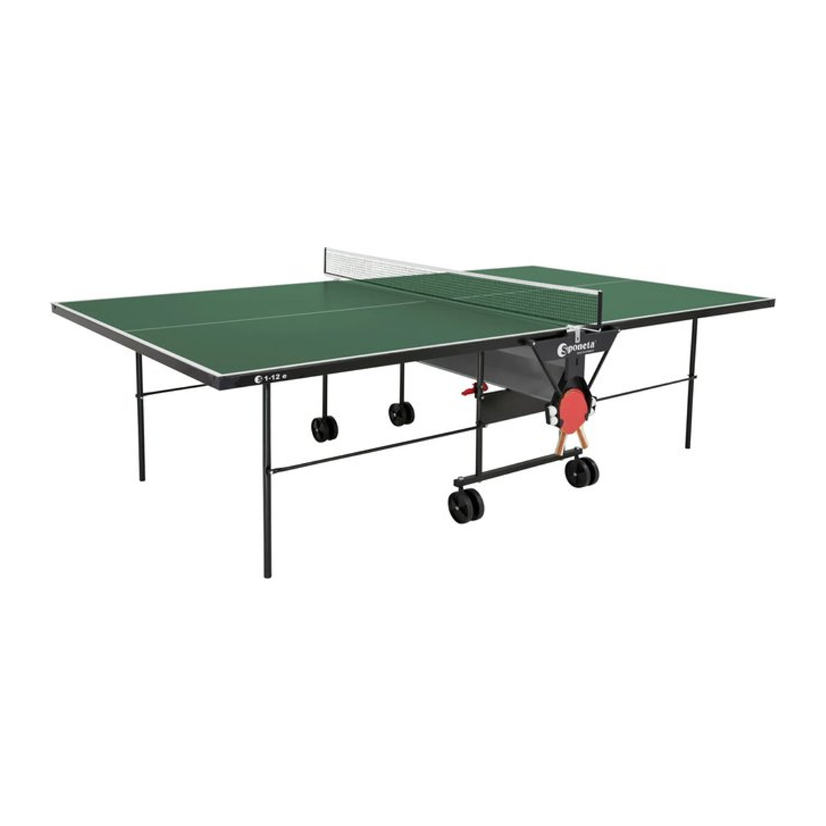 Sponeta Outdoor Tischtennisplatte mit Schlägerset und Abdeckhülle in Grün - Bild 1