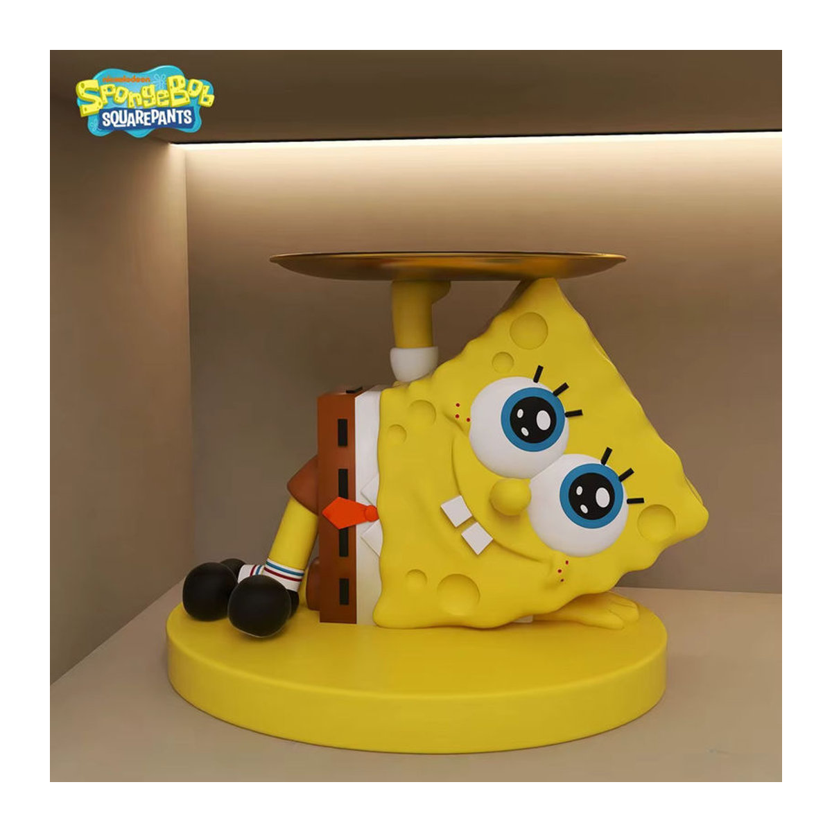 SpongeBob Schwammkopf Statue von Potdemiel in Gelb mit Aufbewahrungsplatte als Deko-Ornament für deinen Schreibtisch oder deine Veranda - Bild 2
